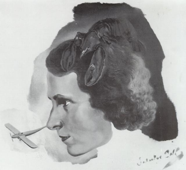 1934_32 Portrait of Gala with a Lobster Portrait of Gala with Aeroplane Nose circa 1934.jpg